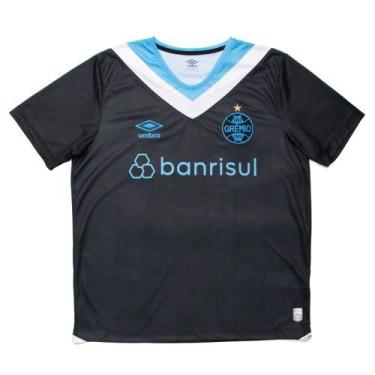 Imagem de Camisa Masculina Umbro Plus Size Grêmio Oficial 3 2024 Torcedor Preto/