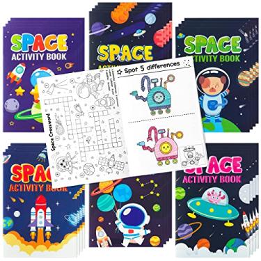 Imagem de 24Pcs Space Activity Books for Kids Space Theme Mini Games Coloring Book Set Bulk Mazes Word Search Word Scramble Games for Birthday Party Goodie Bags Stuffers Classroom Back to School Favors Supplies