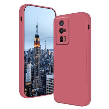 Imagem de Wousunly Compatível com Poco F5 Pro, capa de silicone líquido, verde-escuro, toque suave e macio para Xiaomi Poco F5 Pro, capa fina à prova de choque (camélia)