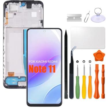 Imagem de Substituição para tela LCD Xiaomi Redmi Note 11 com moldura para Redmi note11 2201117TG | 2201117TI | 2201117TY | 2201117TL LCD Touch Screen Display Panel Digitalizador Assembly com kit de reparo