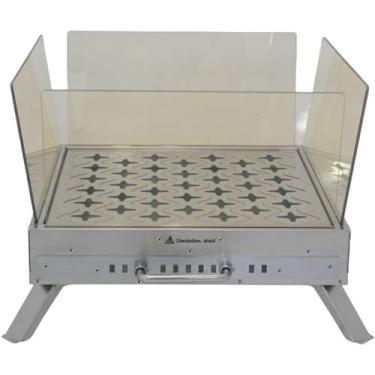 Imagem de Fogão a lenha, fogão de campismo, aço inoxidável, fogão quente com vidro resistente ao calor, fogão a lenha portátil de aço inoxidável para campismo, abrigo de tenda, caça, aquecimento