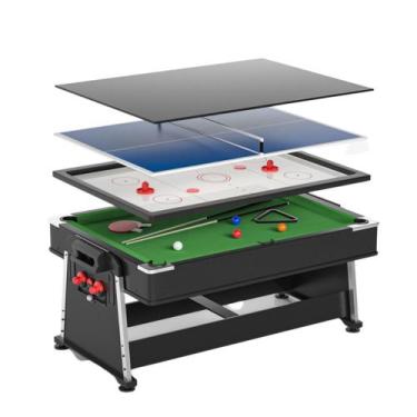 Imagem de Mesa Multijogos 4 em 1 Ping Pong Bilhar Sinuca e Air Hockey Ahead Home