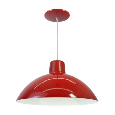 Imagem de Kit 3 Luminária Pendente Chinesa 33cm Interior Branco Brilho Com Fiaçã