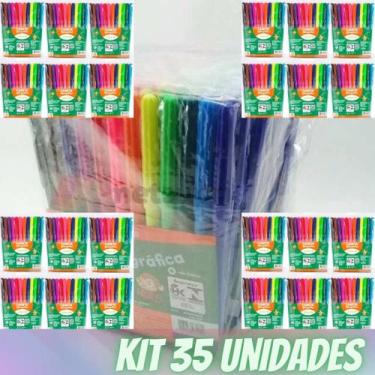 Imagem de Canetinha Hidrográfica Leo Leo C/35 Pacotes C/12 Cores - leonora