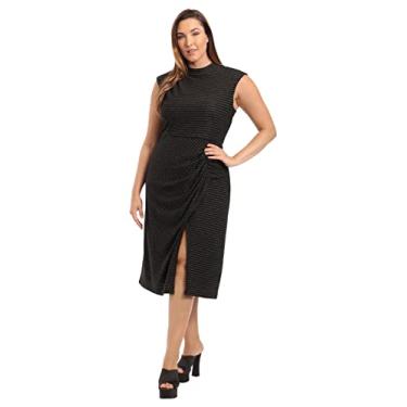 Imagem de Donna Morgan Vestido feminino plus size para festas, Preto/dourado, 50