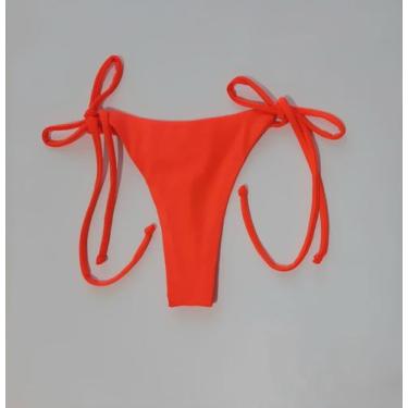 Imagem de Calcinha de biquini avulsa biquíni fio dental - RAYS MODAS, Laranja, G