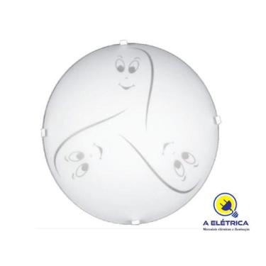 Imagem de plafon redondo infantil em acrilico tema fantasminha - vitroluz