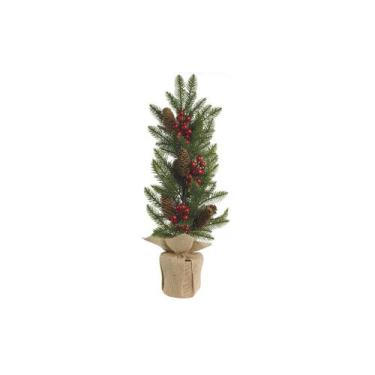 Imagem de Pinheiro Arranjo Vaso Folhagem Galhos Berries e Pinha 60CM - Magizi