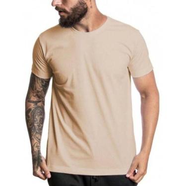 Imagem de Camiseta Masculina Básica Lisa 100% Algodão Malha 30.1 - Versini, Caqu