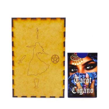 Imagem de Kit Baralho Cigano 36 Cartas e Porta Tarô Caixa Madeira - Flash