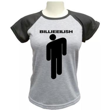 Imagem de Camiseta Babylook Billie Eilish - alternativo basico, Cinza, P