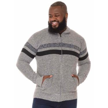 Imagem de Casaco Tricot Plus Size Anistia Aberto Cores Mescla Claro, Mescla, G1