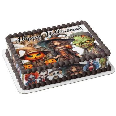 Imagem de Papel arroz e faixa para bolo festa aniversário halloween dia das brux