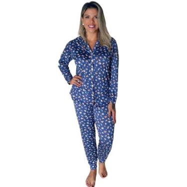 Imagem de Pijama Americano Feminino Aveludado Doris  - Bel&Tob, Azuz, M