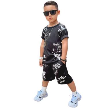 Imagem de Roupa Menino Infantil Camisa Bermuda Conjunto Masculino - Ikaros IK, P