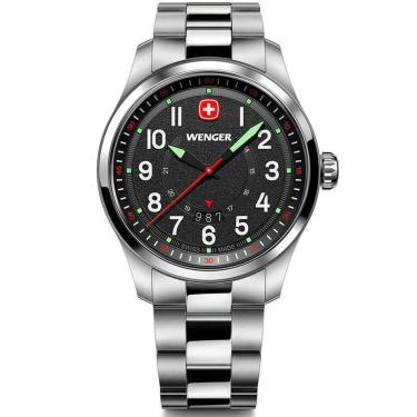 Imagem de Relógio Suíço Wenger Terragraph Prata Mostrador Preto 01.0541.122-Masculino