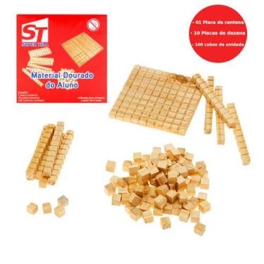 Imagem de Material Dourado Super Tela Educativo Madeira 111 peças