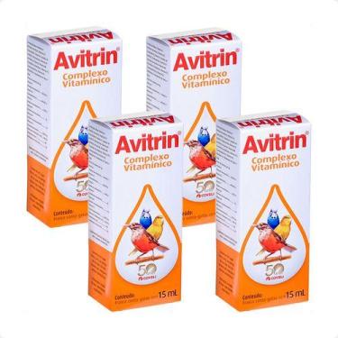 Imagem de 4 Avitrin Complexo Vitamínico Coveli Para Pássaros - 15ml
