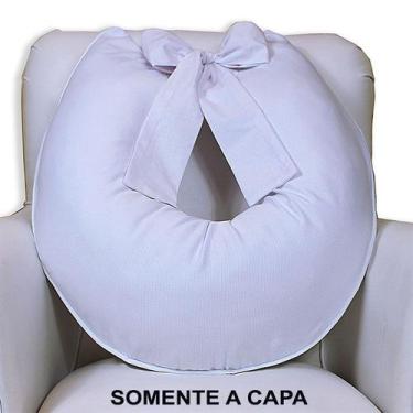 Imagem de Capa de Almofada Amamentação Piquet Com Laço - Laura Baby, Branco