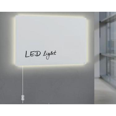 Imagem de Painel Lousa De Vidro Temperado branca 100x80cm com led - tEMPERMAX