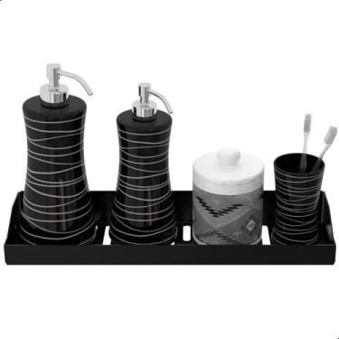 Imagem de Porta Shampoo De Parede Preto Suporte Com Adesivo 3m SF.DF - ShopForte