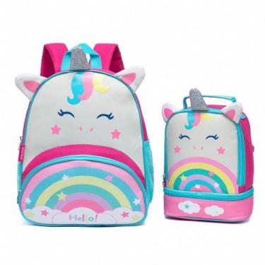 Imagem de Kit Mochila Infantil Pré Escola Spector Menino Menina Reforçada, Unicó