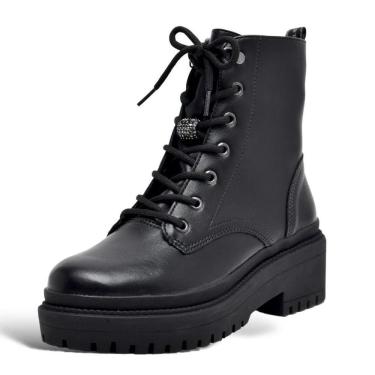 Imagem de Bota Coturno Feminina Salto Bloco Cadarço Via Marte