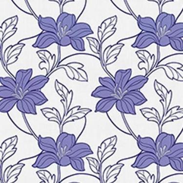 Imagem de Papel De Parede K&G Emborrachado Floral Lilas E Branco - K&G Papel De 