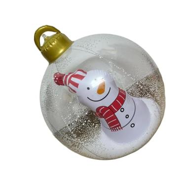 Imagem de Bola de Natal Inflável de Led de 23,6 Polegadas Com Controle Remoto, Decoração Ao Ar Livre, Gigante, Iluminação, Pvc, Dobrável, Decoração Clara, Feriado (Boneco de neve)