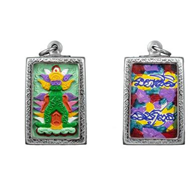 Imagem de Magic Thai Buddha Amulet Protection (verde) Yak of Wat Lamut, Lp Montri, pingente de talismã raro.., approx 1.97” x 1.18” x 0.55” inches, metal, pó mágico misturado de doces, Sem Pedra Preciosa