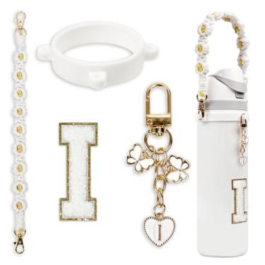 Imagem de Conjunto de pingentes de letras fofas compatível com garrafa de água Owala 680 g, 946 ml, 1,13 g, Owala Kids, copo de café Owala FreeSip – Inclui alça de alça, para acessórios Owala & Stanley Cup