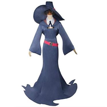 Imagem de Grand Duke Sucy Manbavaran Fantasia Cosplay Pequena Bruxa Academia Cosplay Fantasia Uniforme Escolar Vestido Azul Chapéu Capa Sapatos, Tamanho:, X-Large
