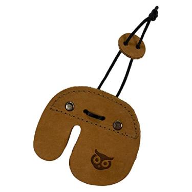 Imagem de Hide & Drink, Aba de dedo para tiro com arco, proteção contra arcos recurvos, protetor de dedo, equipamento de treino de tiro esportivo e ao ar livre, couro de flor integral, feito à mão (tabaco