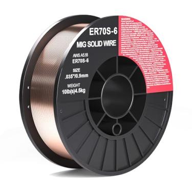 Imagem de ER70S-15 cm em carretel de 4,5 kg de aço carbono Mig sólido forte ABS plástico carretel de solda para soldagem a gás em todas as posições (0,035 polegadas 10 LB)
