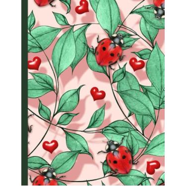 Imagem de Ladybugs and Red Hearts Notebook: Lined Composition Book, Journal, Diary, Workbook, Notepad for Students, Children, Adults, Wide Ruled, 120 pages