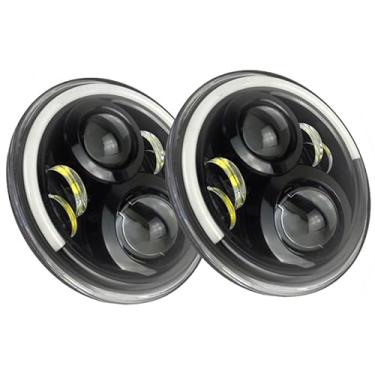 Imagem de AOCRXL Faróis de LED de 17,78 cm para Je ep Wrangler JK 2007-2017, montagem Plug and Play, projetor redondo brilhante substituição 2 peças, J225