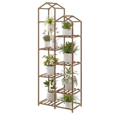 Imagem de Bamworld Suporte Alto para Plantas, Prateleira de Canto para Plantas Internas E Externas, Suporte para Plantas Suspenso, Suporte de Madeira para Flores, Decoração de Plantas para Sala de Estar, Jardim