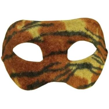 Imagem de Máscara Veneziana Estampada De Tigre Para Festas Fantasia E Carnaval 18cm