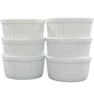 Imagem de Jogo 6 Ramequim 250ml Forma canelada - Kit Porcelana Branca (2) - Anti