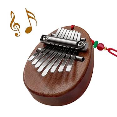 Imagem de Kalimba Piano de polegar 8 teclas - portátil tamanho mini piano de dedo instrumentos musicais marimba madeira maciça presente para crianças e iniciantes profissionais (tamanho mini)