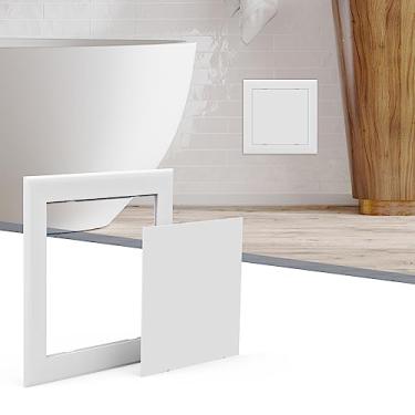 Imagem de Flamorrow Painel de acesso autoadesivo para drywall, painel de acesso de encanamento de 25,4 cm x 25,4 cm, porta de acesso de parede de plástico resistente para drywall, capa de parede para teto,