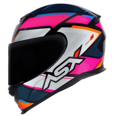 Imagem de Capacete ASX Eagle Fast Preto Rosa e Branco, 56