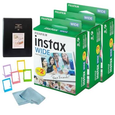 Imagem de Fujifilm Filme instantâneo Instax Wide (60 exposições) + álbum de fotos BluebirdSales + molduras e pano de limpeza de microfibra (pacote com 3)