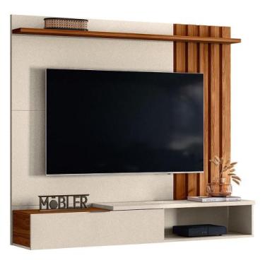 Imagem de Home Suspenso Vegas 160cm para TV até 65 - Mobler, Pérola Metalizado/C