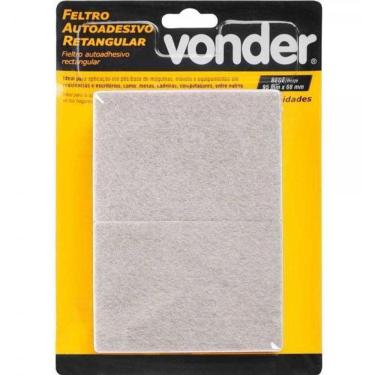 Imagem de Feltro Adesivo Bege Ret 95X68Mm Com 10 Vonder
