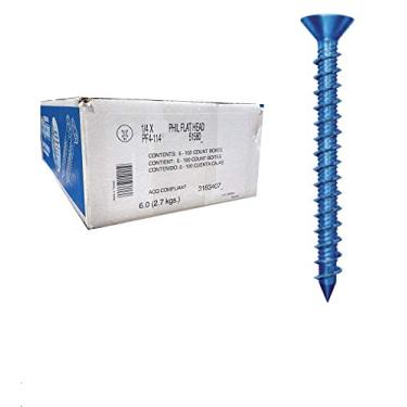 Imagem de ITW RED HEAD Parafuso De Concreto Plano Tapcon,Pf4-4 De 1/4 Pol. X 4 Pol. Para Ancoragem Em Alvenaria, Bloco Ou Tijolo (500 Por Caixa)