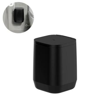 Imagem de Lixeira 6 L Banheiro Parede Tampa Soft Close Adesivo Preto - OU, Preto
