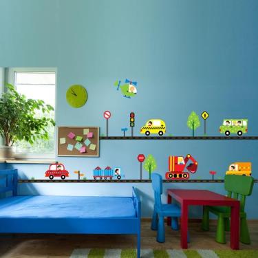 Imagem de Adesivo para Quarto Infantil Carros na Cidade - Quartinhos