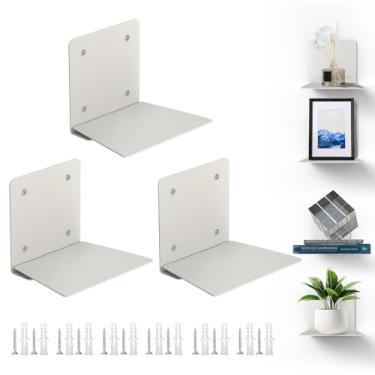 Imagem de Eapele Estante flutuante invisível, estante suspensa resistente, estante oculta montada na parede de aço com ferragens de montagem, 3 peças, cinza