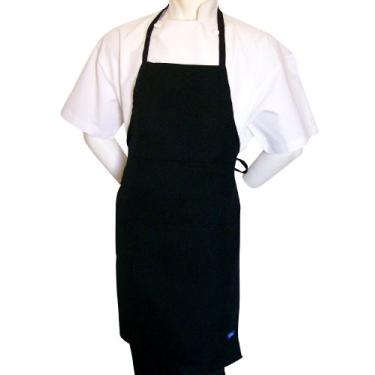Imagem de Chefskin 4X Conjunto de chef adulto preto (avental + chapéu) ajustável, tecido ultra leve XXXXL